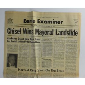 EERIE, INDIANAMayoral Landslide Headline Newspaper